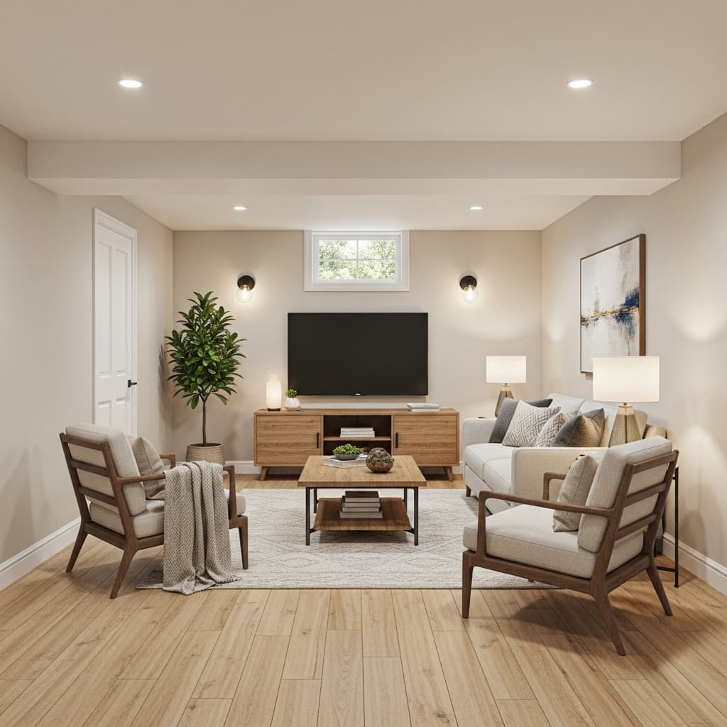 Cozy Basement Living Area